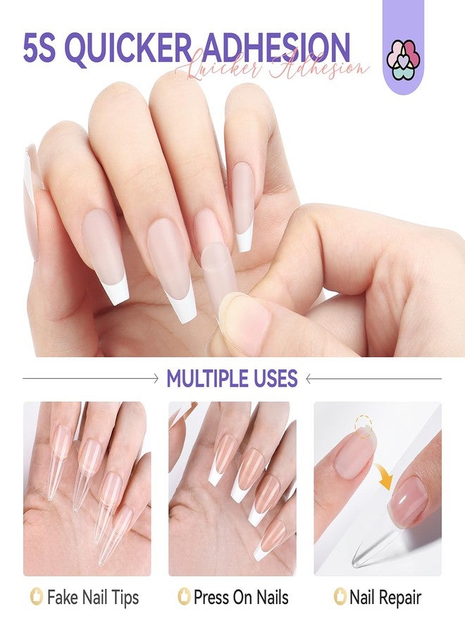 SAVILAND Nail Glue for Acrylic Nails Press On: 5S Fast-Drying Nail Glue Strong 0.18 Oz. Nail Tip Glue Extra Strength Nail Glue Castor Oil Vitamin E Hypoallergenic Nail Glue for Nail Tips No Cure Salon - Image 4